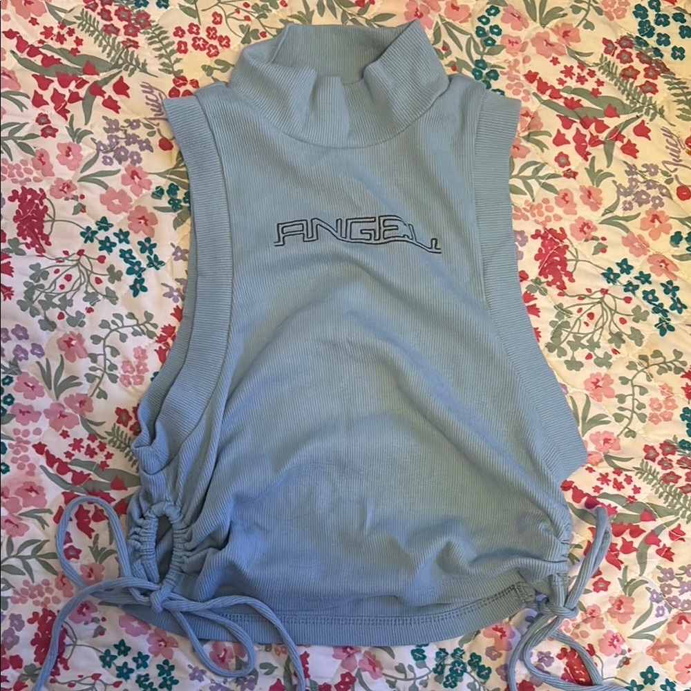 Forever 21 Light Blue Sleeveless Tee with Side Ties